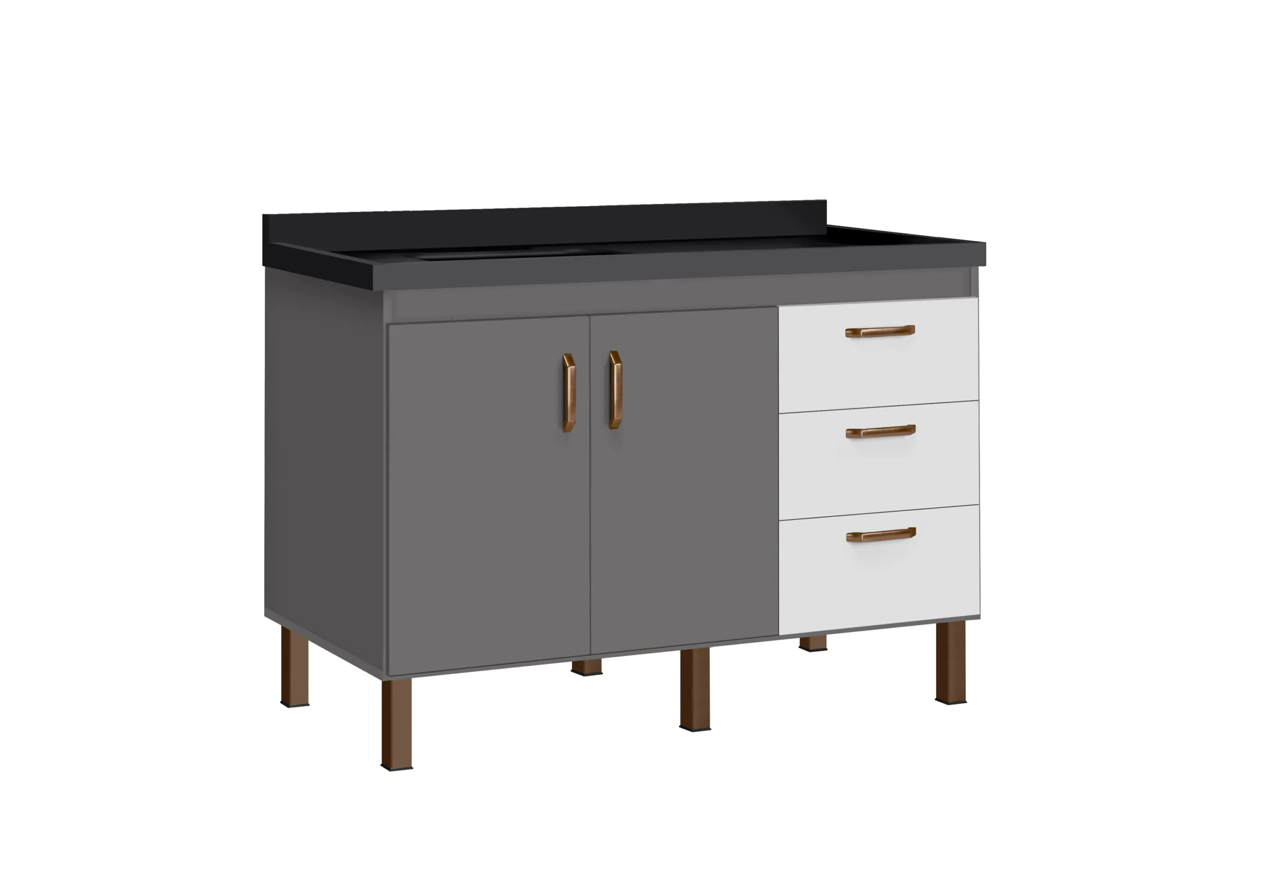 Copacabana Grafite com Branco 1,50