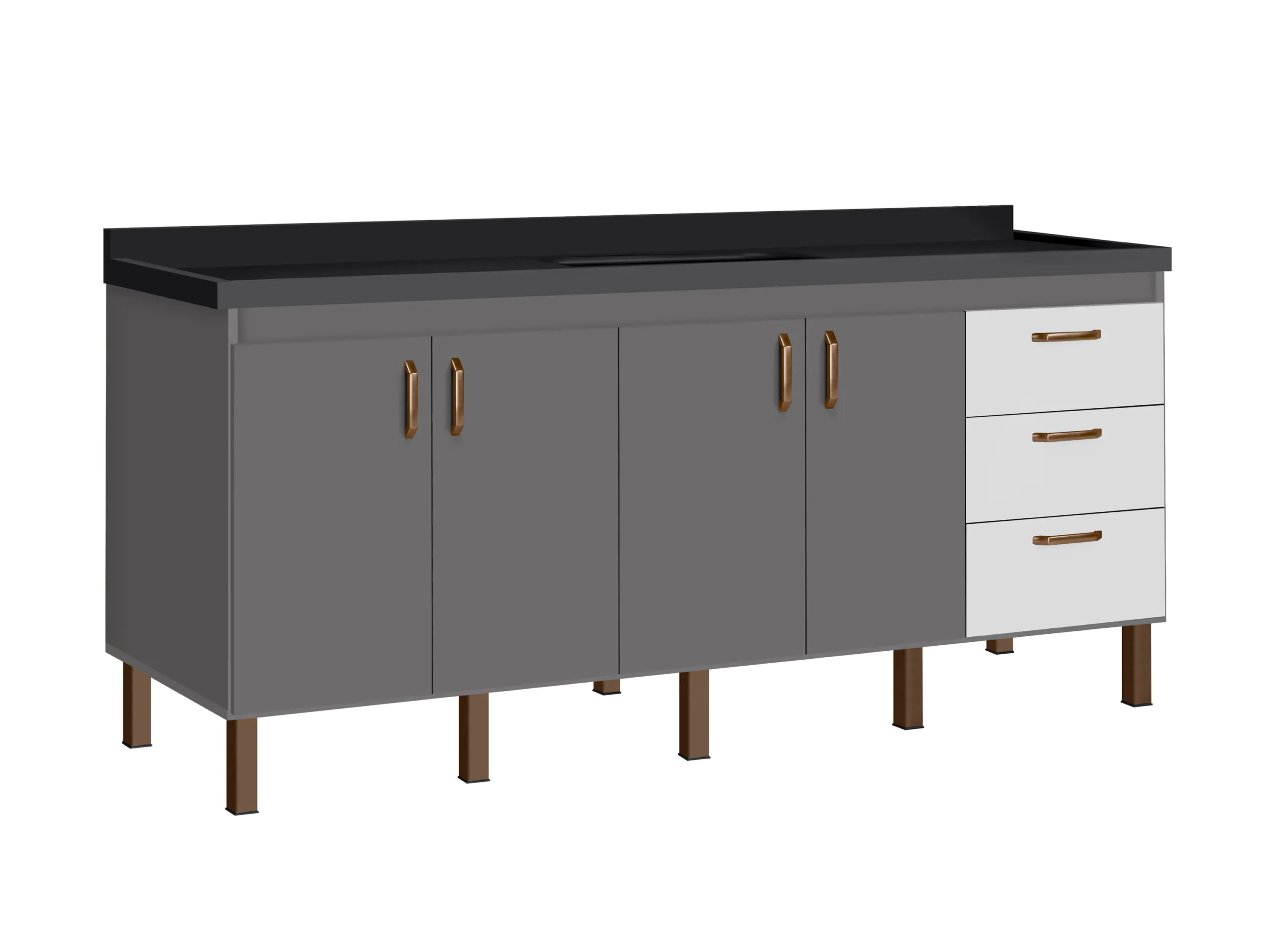 Copacabana Grafite com Branco 1,80