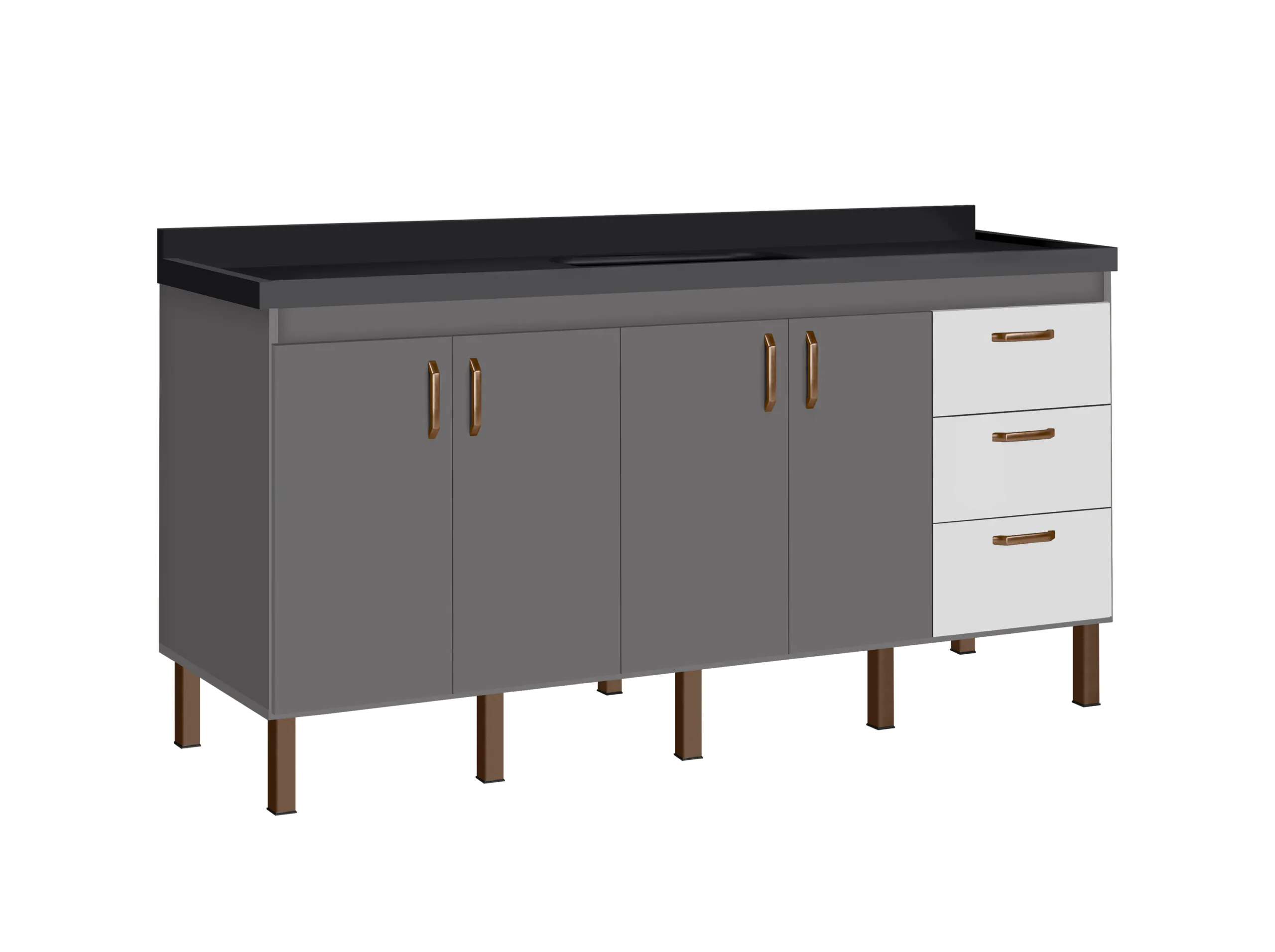 Copacabana Grafite com Branco 2,00