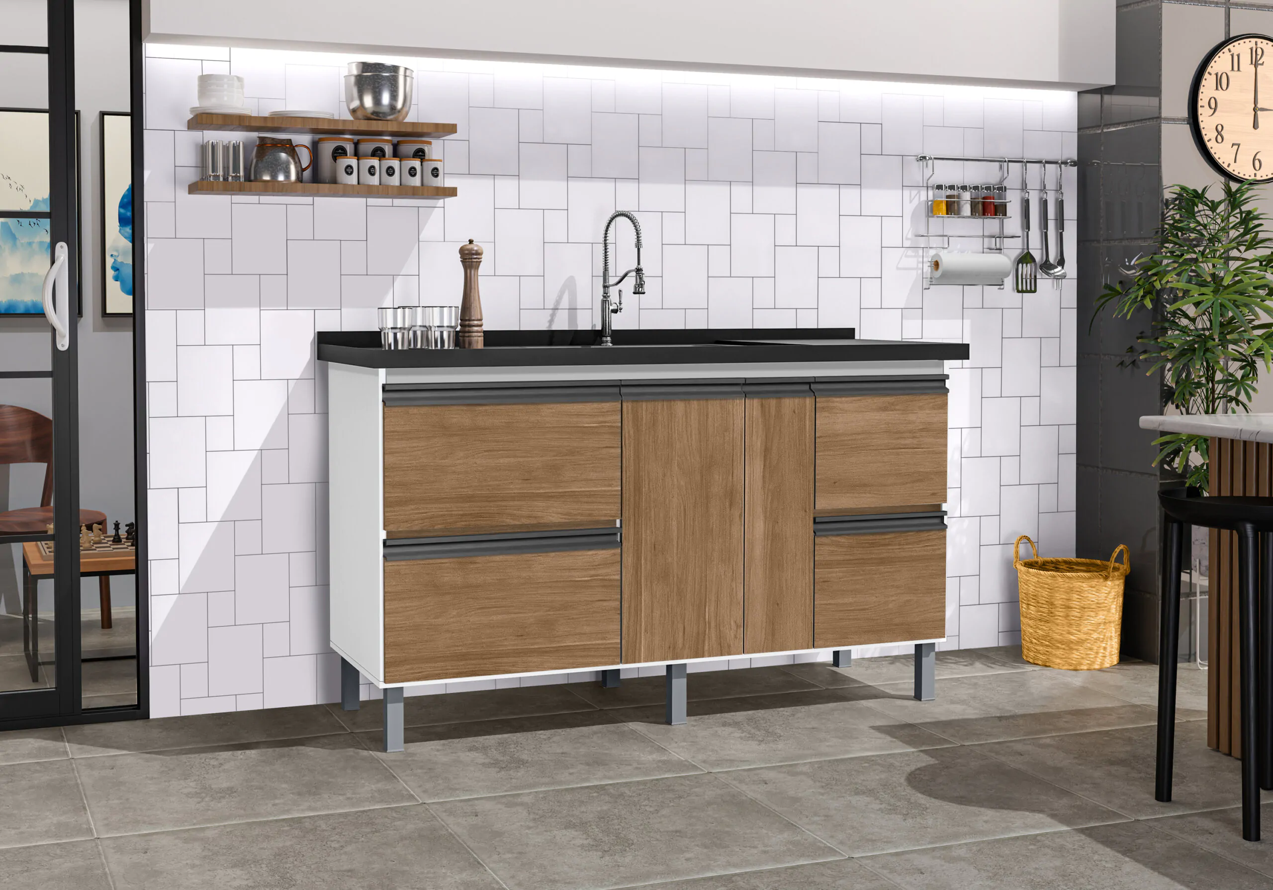 Cozinha SEVILHA 150 Branco Avelato